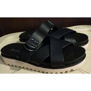 Jambu Frida Platform Slide Sandal Women’s Size 7 Black Contoured Footbed